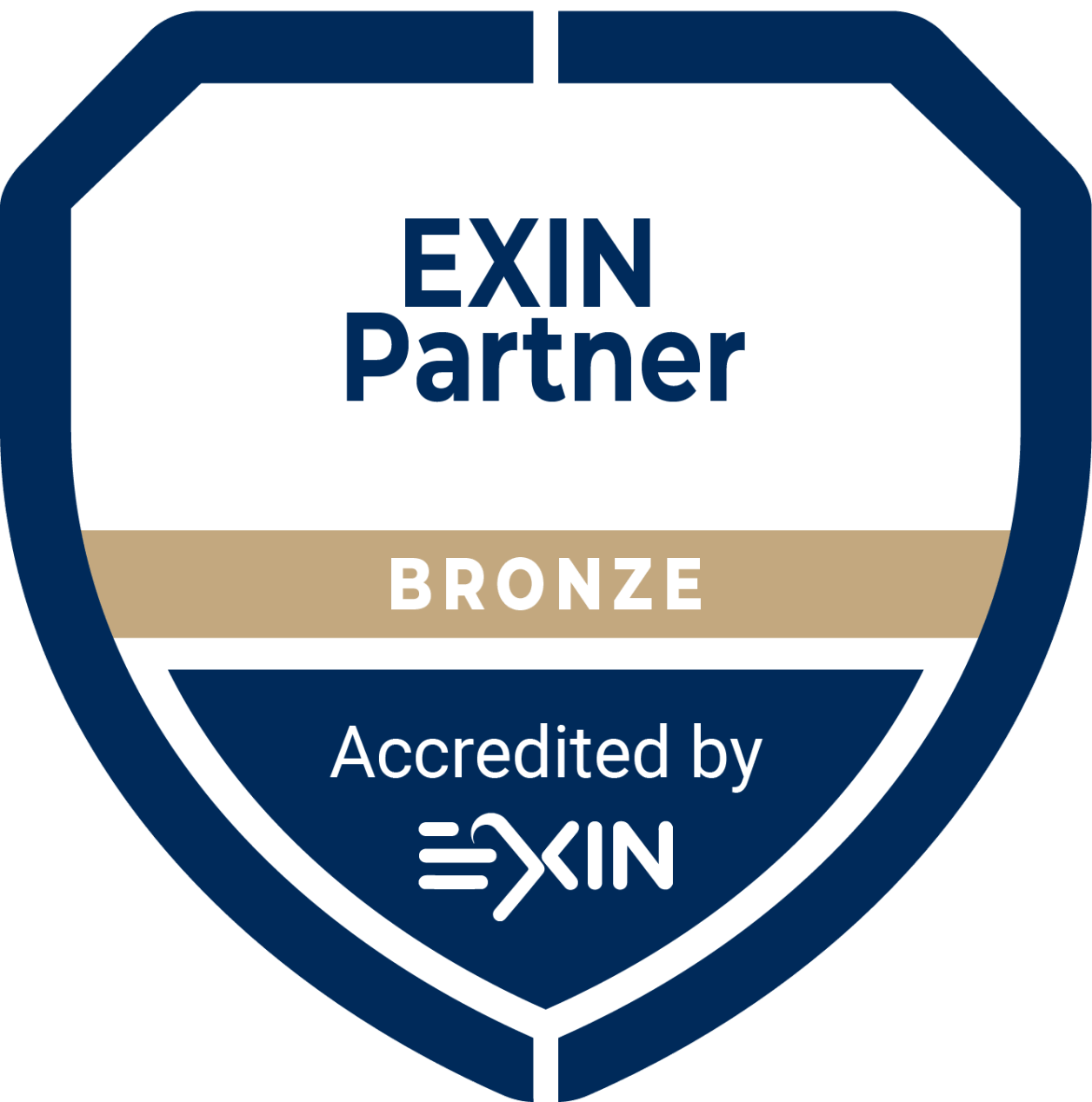 Odznaka EXIN Partner Bronze — Accredited by EXIN